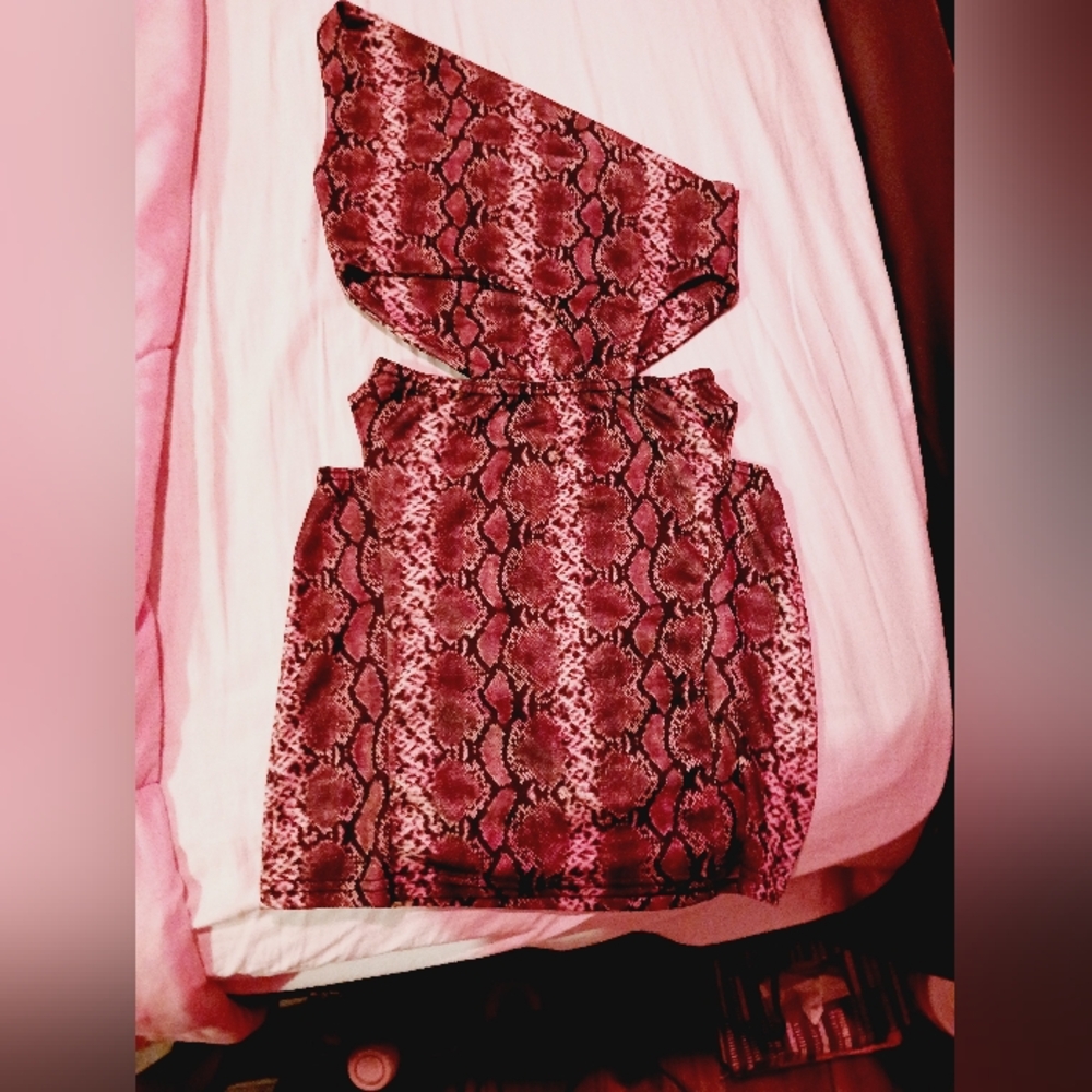 Snake print mini dress
